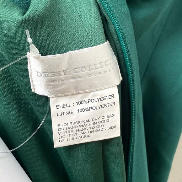 Dessy Off-the-Shoulder Criss Cross Back Trumpet Gown Hunter Green Women's 0 $257 - Picture 8 of 10